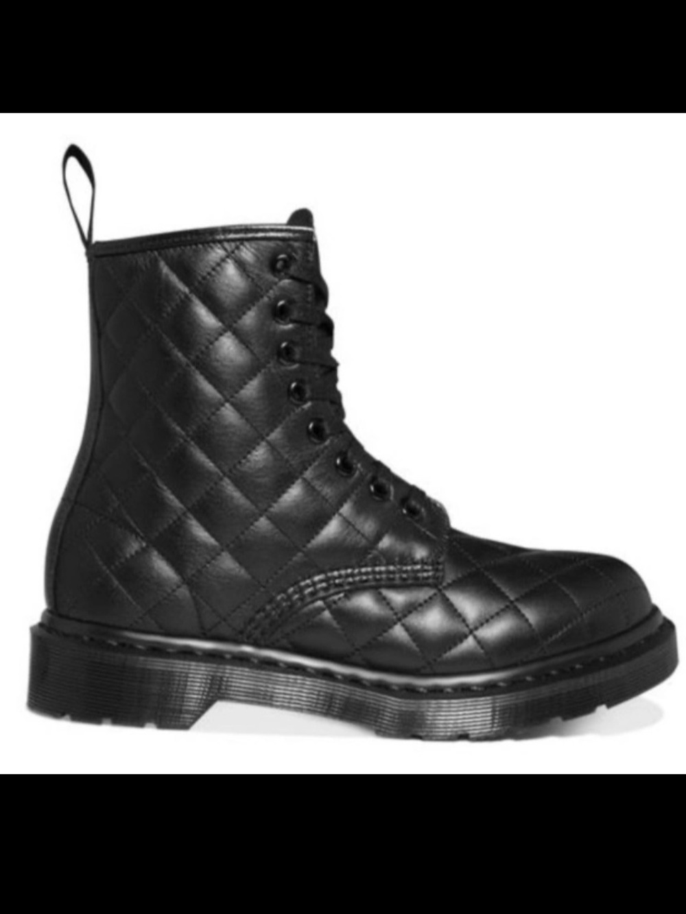 Dr. Martens Women's Black Coralie Quilted Booties / Size 8 / Moto 8-Eye Boot